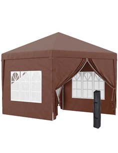 Outsunny 3 x 3m Pop Up Gazebo, Wedding Party Canopy Tent Marquee, Coffee 84C-430V00CF