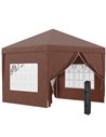 Outsunny 3 x 3m Pop Up Gazebo, Wedding Party Canopy Tent Marquee, Coffee 84C-430V00CF