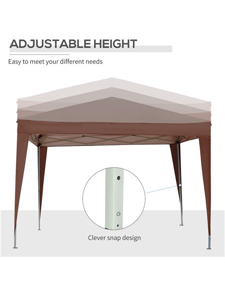 Outsunny 3 x 3m Pop Up Gazebo, Wedding Party Canopy Tent Marquee with Carry Bag and Windows, Coffee 84C-430V00CF - pic 36152 | FastDaddyshop