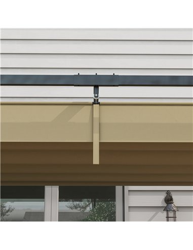 Outsunny 3x2m Metal Pergola with Retractable Roof, Garden Gazebo Canopy Shelter for Outdoor, Patio, Khaki 84C-175V00KK