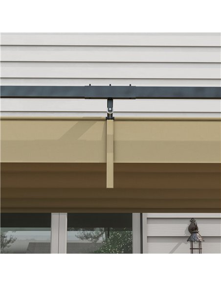 Outsunny 3x2m Metal Pergola with Retractable Roof, Garden Gazebo Canopy Shelter for Outdoor, Patio, Khaki 84C-175V00KK - pic 36243 | FastDaddyshop