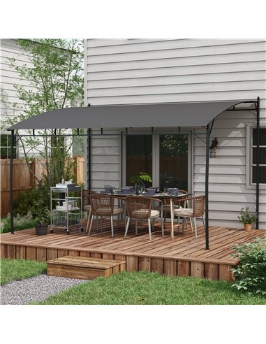 Outsunny 3 x 4m Outdoor Pergola Gazebo, Garden Sun Shade Shelter with Metal Frame, for Patio, Deck 84C-471V00CG