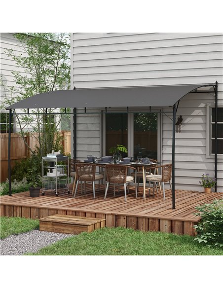 Outsunny 3 x 4m Outdoor Pergola Gazebo, Garden Sun Shade Shelter with Metal Frame, for Patio, Deck 84C-471V00CG - pic 36247 | FastDaddyshop