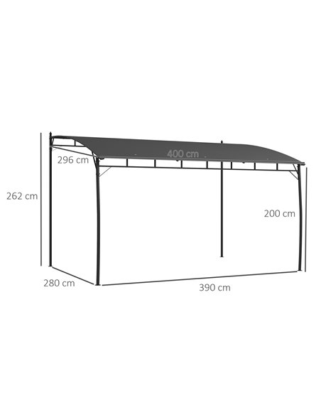 Outsunny 3 x 4m Outdoor Pergola Gazebo, Garden Sun Shade Shelter with Metal Frame, for Patio, Deck 84C-471V00CG - pic 36248 | FastDaddyshop