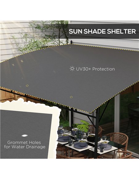 Outsunny 3 x 4m Outdoor Pergola Gazebo, Garden Sun Shade Shelter with Metal Frame, for Patio, Deck 84C-471V00CG - pic 36250 | FastDaddyshop
