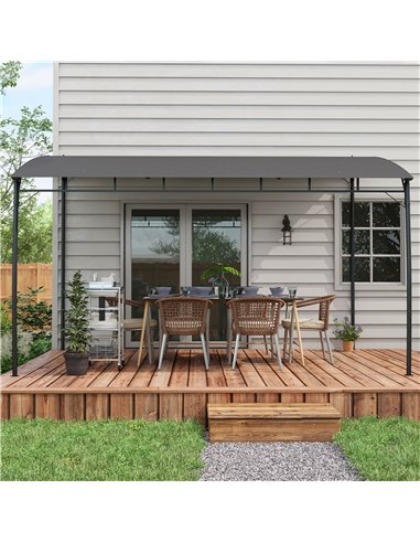 Outsunny 3 x 4m Outdoor Pergola Gazebo, Garden Sun Shade Shelter with Metal Frame, for Patio, Deck 84C-471V00CG
