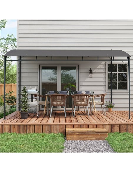 Outsunny 3 x 4m Outdoor Pergola Gazebo, Garden Sun Shade Shelter with Metal Frame, for Patio, Deck 84C-471V00CG - pic 36252 | FastDaddyshop