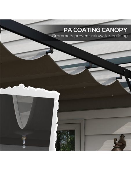 Outsunny 3 x 4m Retractable Pergola, Garden Gazebo Shelter with Aluminium Frame, for Grill, Patio, Deck, Dark Grey 84C-476V01CG - pic 36286 | FastDaddyshop