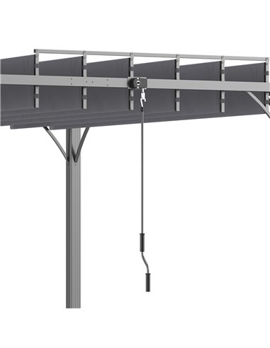 Outsunny 3 x 3(m) Outdoor Pergola with Retractable Roof, Aluminium Louvered Patio Gazebo Canopy for Lawn Garden Patio, Grey 84C-