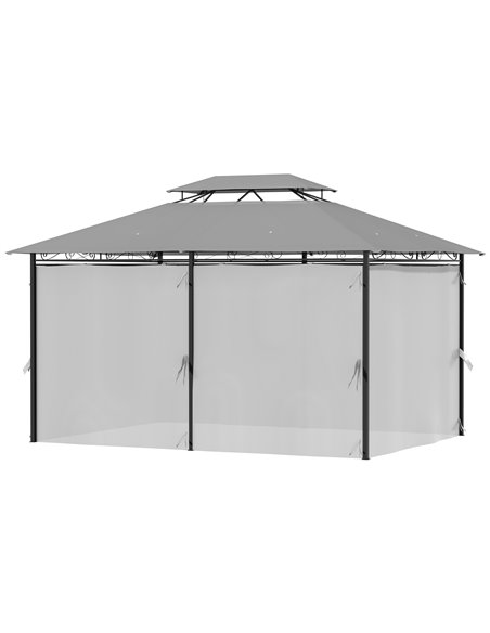 Outsunny 4m x 3(m) Metal Gazebo Canopy Party Tent, Dark Grey 84C-050CG - pic 36309 | FastDaddyshop
