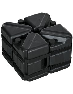 Outsunny HDPE Gazebo Weights Set of 4, Water or Sand Filled Weights for Gazebo Legs, with Built-in Handles and Secure Straps 84C