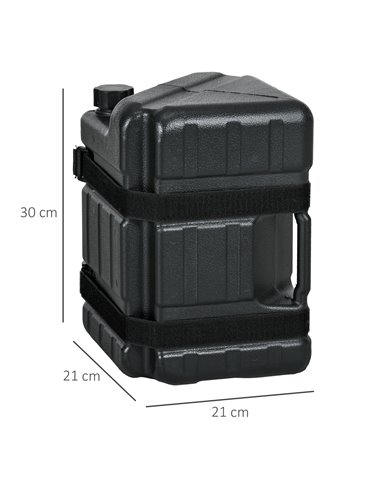 Outsunny HDPE Gazebo Weights Set of 4, Water or Sand Filled Weights for Gazebo Legs, with Built-in Handles and Secure Straps 84C