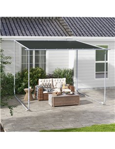 Outsunny 3 x 3(m) Mobile Pergola Kit, Portable Garden Gazebo, Dark Grey 84C-453V00CG 2