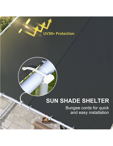 Outsunny 3 x 3(m) Mobile Pergola Kit, Portable Garden Gazebo with Wheels, Sandbags, Steel Frame, UV-Resistant 84C-453V00CG