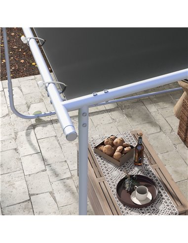 Outsunny 3 x 3(m) Mobile Pergola Kit, Portable Garden Gazebo with Wheels, Sandbags, Steel Frame, UV-Resistant 84C-453V00CG