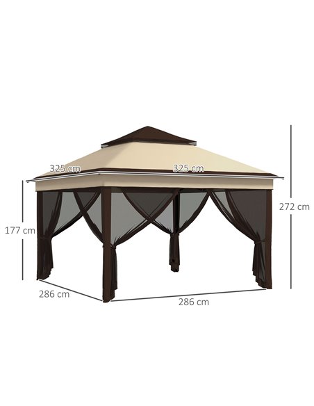 Outsunny 3 x 3(m) Pop Up Gazebo, Event Shelter, Beige 84C-463V00BG - pic 36356 | FastDaddyshop