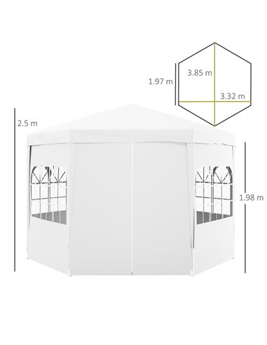Outsunny 4 m Party Tent Wedding Gazebo, White 84C-196V01WT