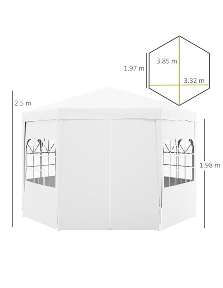 Outsunny 4 m Party Tent Wedding Gazebo, White 84C-196V01WT - pic 36392 | FastDaddyshop