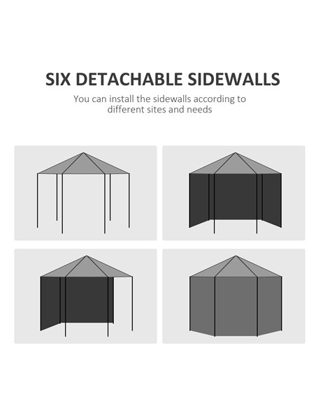 Outsunny 4 m Party Tent Wedding Gazebo Outdoor Waterproof PE Canopy Shade with 6 Removable Side Walls 84C-196V01WT - pic 36396 | FastDaddyshop