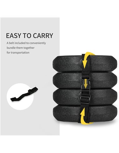 Outsunny 12KG Gazebo Weights Set of 4, Weights for Gazebo Legs with Reinforce Pins and Carry Belt, for Canopies Marquees Tents 8