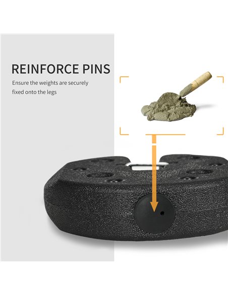 Outsunny 12KG Gazebo Weights Set of 4, Weights for Gazebo Legs with Reinforce Pins and Carry Belt, for Canopies Marquees Tents 8 - pic 36405 | FastDaddyshop
