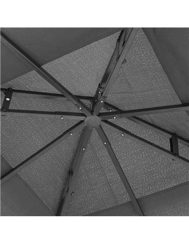 Outsunny 3 x 3(m) Patio Gazebo Canopy Garden Pavilion Tent Shelter with 2 Tier Roof and Mosquito Netting, Steel Frame, Grey 84C-