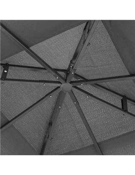 Outsunny 3 x 3(m) Patio Gazebo Canopy Garden Pavilion Tent Shelter with 2 Tier Roof and Mosquito Netting, Steel Frame, Grey 84C- - pic 36415 | FastDaddyshop