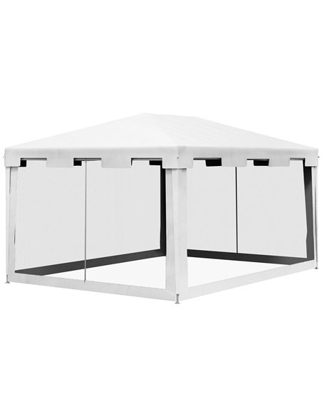 Outsunny 4 x 3 m Party Tent Wedding Gazebo with Panel, White 84C-022V03WT - pic 36417 | FastDaddyshop