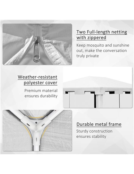 Outsunny 4 x 3 m Party Tent Wedding Gazebo Outdoor Waterproof PE Canopy Shade with Panel 84C-022V03WT - pic 36421 | FastDaddyshop