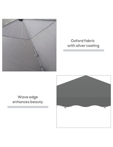 Outsunny 3 x 3m Pop Up Gazebo, Outdoor Camping Gazebo Party Tent with Carry Bag 84C-263V04GY