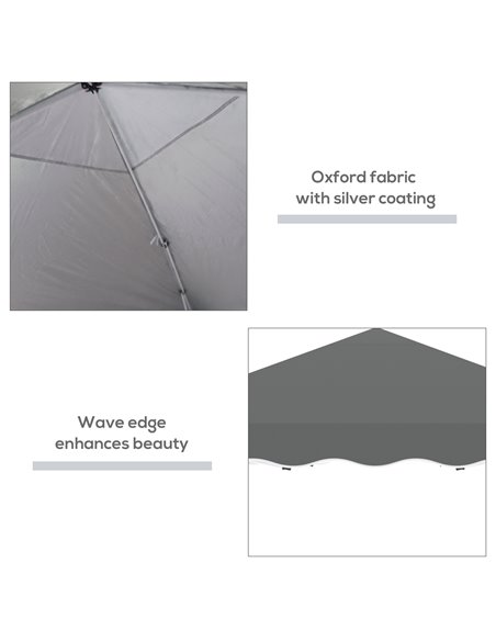 Outsunny 3 x 3m Pop Up Gazebo, Outdoor Camping Gazebo Party Tent with Carry Bag 84C-263V04GY - pic 36432 | FastDaddyshop