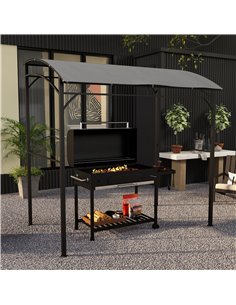 Outsunny 2.2 x 1.5 m BBQ Grill Gazebo Tent, Garden Grill, Grey 84C-429V00GY 2