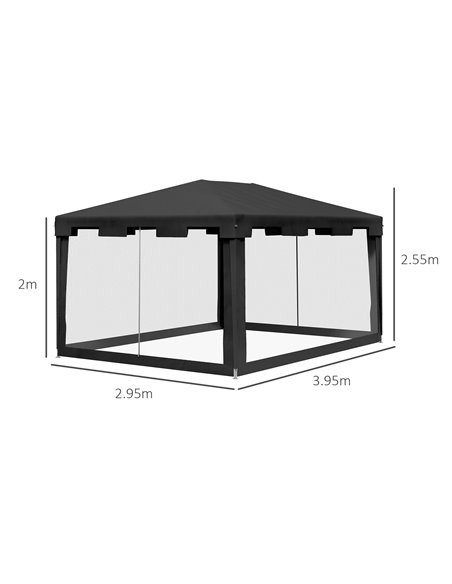 Outsunny 4 x 3 m Party Tent Wedding Gazebo Outdoor Waterproof PE Canopy Shade with Panel 84C-022V03CG - pic 36473 | FastDaddyshop