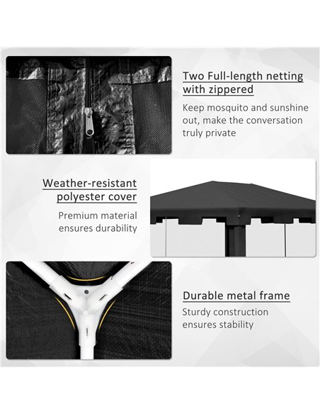 Outsunny 4 x 3 m Party Tent Wedding Gazebo Outdoor Waterproof PE Canopy Shade with Panel 84C-022V03CG - pic 36475 | FastDaddyshop