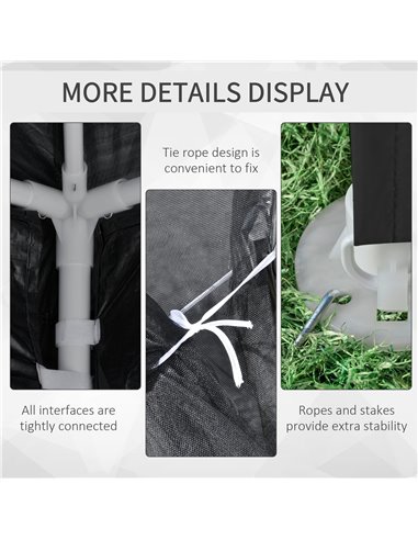 Outsunny 4 x 3 m Party Tent Wedding Gazebo Outdoor Waterproof PE Canopy Shade with Panel 84C-022V03CG