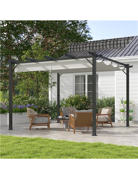 Outsunny 3 x 3(m) Aluminium Pergola Canopy Gazebo, Light Grey 84C-054V00LG - pic 36508 | FastDaddyshop