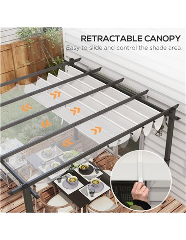 Outsunny 3 x 3(m) Aluminium Pergola Canopy Gazebo, Light Grey 84C-054V00LG