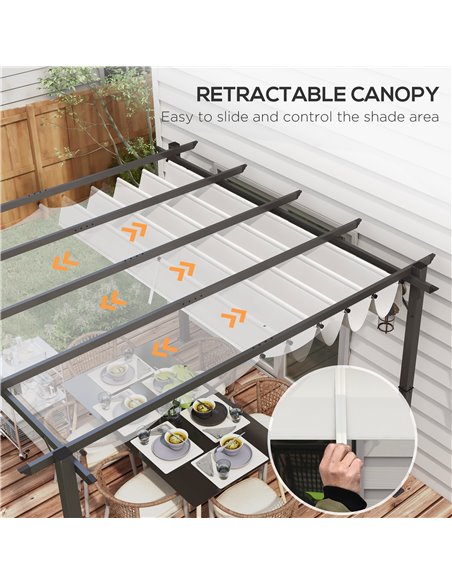 Outsunny 3 x 3(m) Aluminium Pergola Canopy Gazebo, Light Grey 84C-054V00LG - pic 36510 | FastDaddyshop