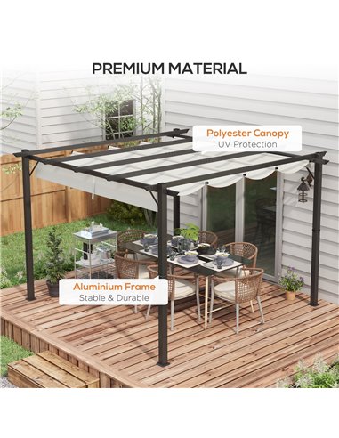 Outsunny 3 x 3(m) Aluminium Pergola Canopy Gazebo Awning Outdoor Garden Sun Shade Shelter Marquee Party BBQ, Light Grey 84C-054V