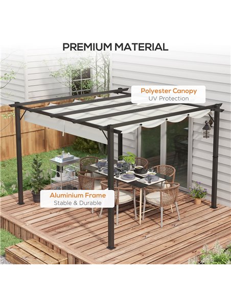 Outsunny 3 x 3(m) Aluminium Pergola Canopy Gazebo Awning Outdoor Garden Sun Shade Shelter Marquee Party BBQ, Light Grey 84C-054V - pic 36511 | FastDaddyshop