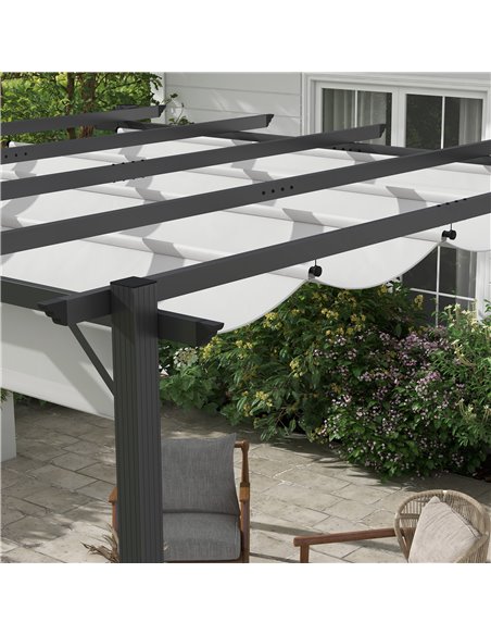 Outsunny 3 x 3(m) Aluminium Pergola Canopy Gazebo Awning Outdoor Garden Sun Shade Shelter Marquee Party BBQ, Light Grey 84C-054V - pic 36514 | FastDaddyshop