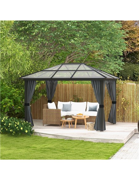 Outsunny 3 x 3.6m Hardtop Gazebo with UV Resistant Polycarbonate Roof, Dark Grey 84C-049V03CG - pic 36526 | FastDaddyshop