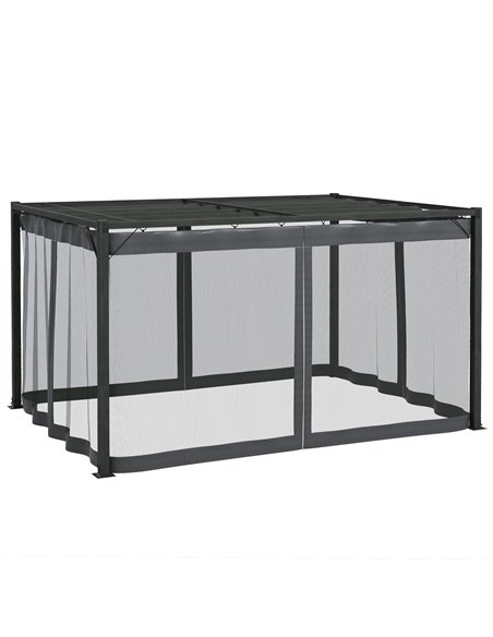 Outsunny 3 x 4m Retractable Pergola, Garden Gazebo Shelter, Dark Grey 84C-482V00GY - pic 36534 | FastDaddyshop