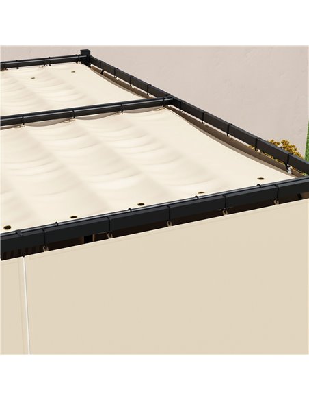 Outsunny 3 x 3(m) Retractable Pergola, Garden Gazebo Shelter with Curtains, for Grill, Patio, Deck, Beige 84C-441V00BG - pic 36551 | FastDaddyshop
