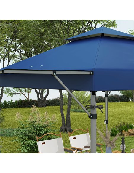 Outsunny 5 x 3(m) Pop Up Gazebo with Extend Dual Awnings, 1 Person Easy up Marquee Party Tent with 1-Button Push, Double Roof, W - pic 36560 | FastDaddyshop