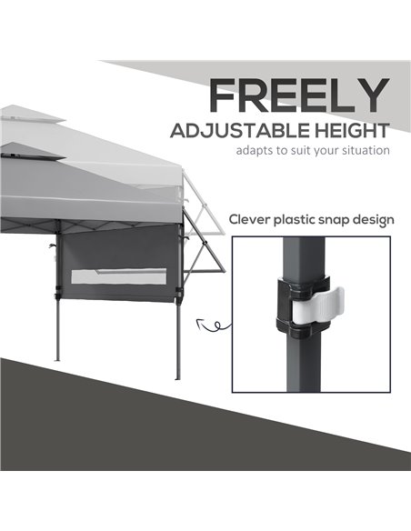 Outsunny 5 x 3(m) Pop Up Gazebo with Extend Dual Awnings, 1 Person Easy up Marquee Party Tent with 1-Button Push, Double Roof, W - pic 36577 | FastDaddyshop