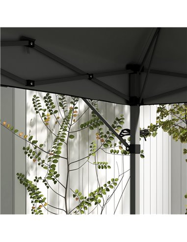 Outsunny 5 x 3(m) Pop Up Gazebo with Extend Dual Awnings, 1 Person Easy up Marquee Party Tent with 1-Button Push, Double Roof, W