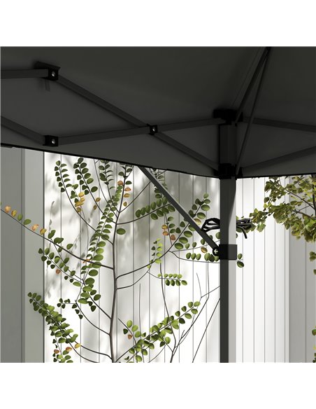Outsunny 5 x 3(m) Pop Up Gazebo with Extend Dual Awnings, 1 Person Easy up Marquee Party Tent with 1-Button Push, Double Roof, W - pic 36578 | FastDaddyshop