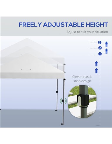 Outsunny 3 x 3(m) Pop Up Gazebo, 1 Person Easy up Marquee Party Tent with 1-Button Push, Adjustable Straight Legs, Wheeled Bag, 