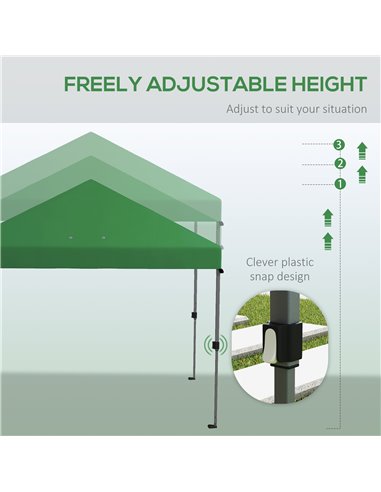Outsunny 3 x 3(m) Pop Up Gazebo, 1 Person Easy up Marquee Party Tent with 1-Button Push, Adjustable Straight Legs, Wheeled Bag, 